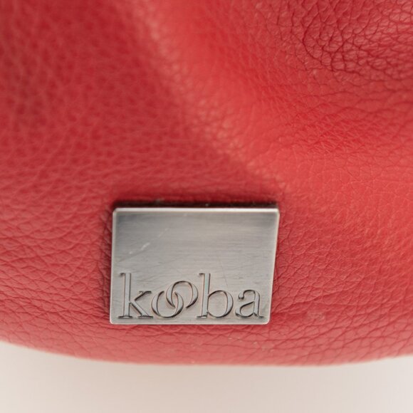 Kooba Shoulder Bag Pebbled Leather Convertible Side Panels Red - Picture 4 of 16